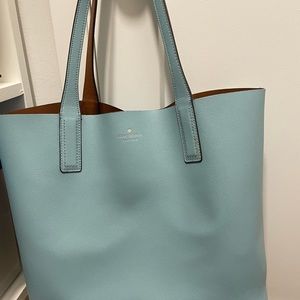 Kate Spade reversible tote bag in blue and brown